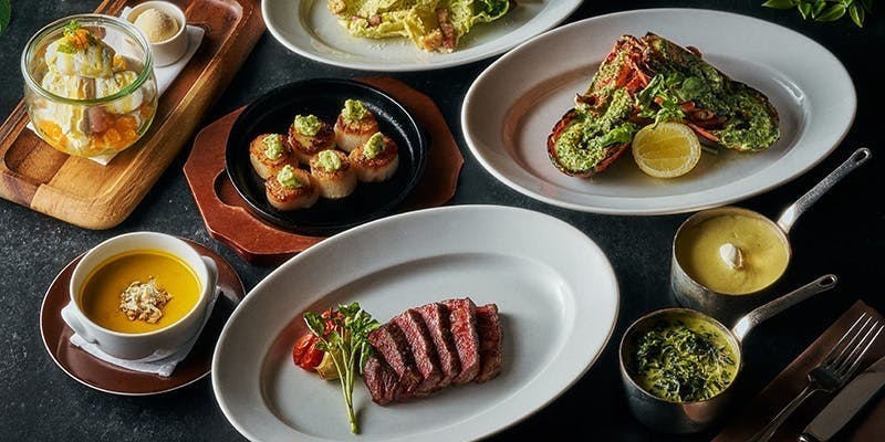 国産牛サーロイン＆ロブスターのダブルメイン全6品