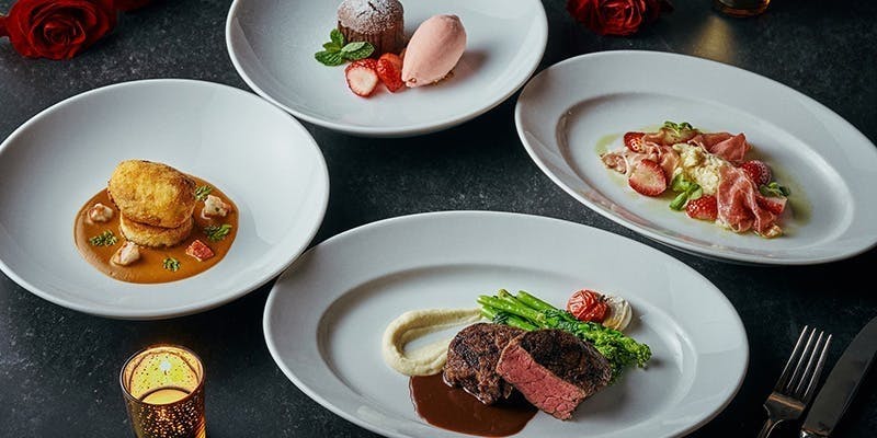 いちごと生ハムの前菜から始まるバレンタインデーディナーコース（2/13～2/15限定）