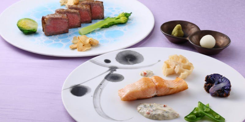 【おすすめランチ】魚介、国産牛ステーキ、デザート等 全7品 4月（4月ランチ）