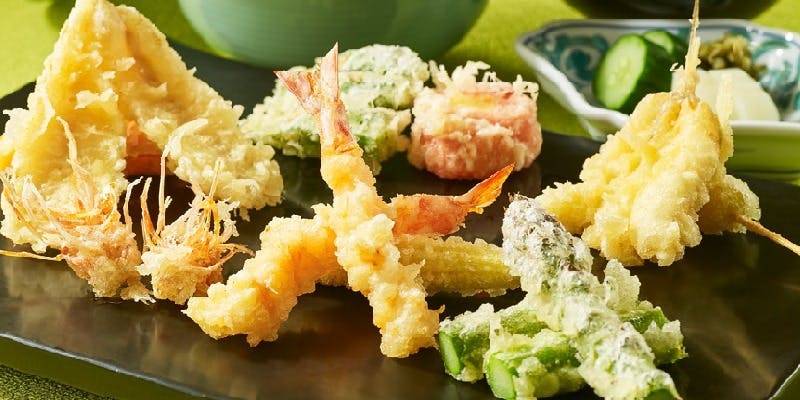 【葵コース】海老や魚介4種の天ぷらを含む全4品＋1ドリンク