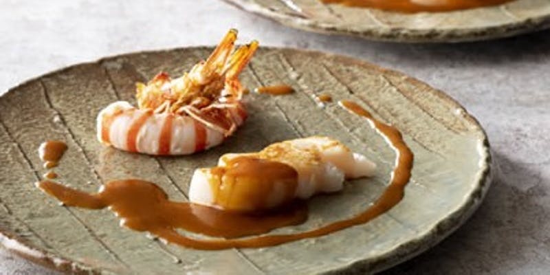 【月光】活車海老や魚介、特選和牛を堪能いただけるコース＋ホールケーキ＆シャンパン付（2名様用）