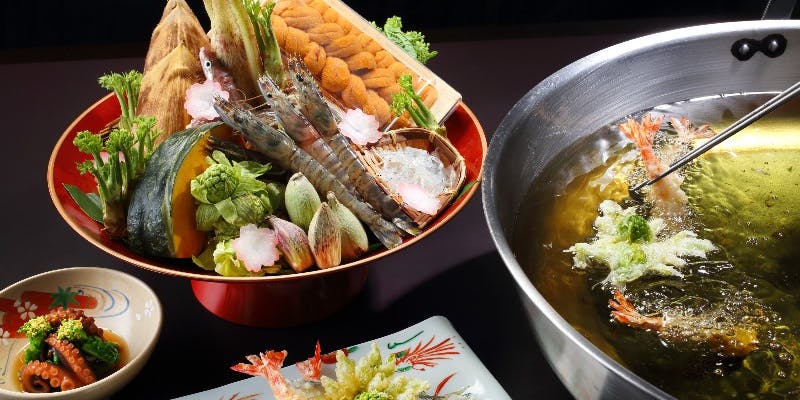 【松風コース】天ぷらを存分に愉しめる全6品＋選べる1ドリンク（カウンター席限定）