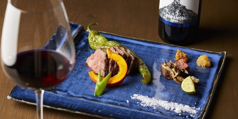 【ペアリングプラン】厳選素材コース7品に合わせたワイン5杯付き