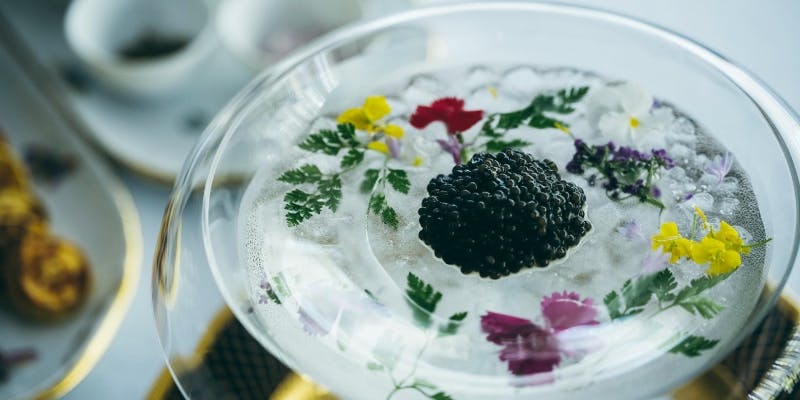 【ディナー‘Caviar’メニュー】キャビアのオードブルとシェフお任せ料理