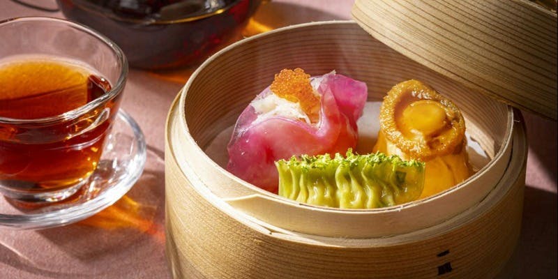 【中国茶3種飲み比べ付き】点心3品、チャイナブルー東京ダック＆選べるデザート！（お日にち限定）