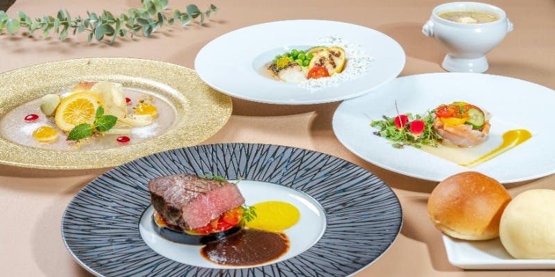 【記念日プラン】乾杯ドリンク付フレンチコース全5品＋ホールケーキ＆お祝いカード