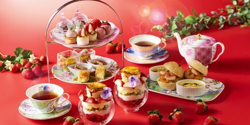 【1～2月】 ストロベリーアフタヌーンティー＋パフェ＋SIROCCO（土日祝・ハーモニー個室 / 大人6～10名）