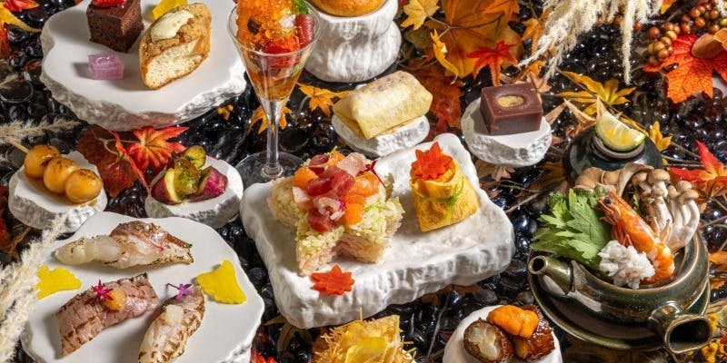 【オーシャンビュー席】10月～12月　寿司アフタヌーンティー「花蓮（かれん）」