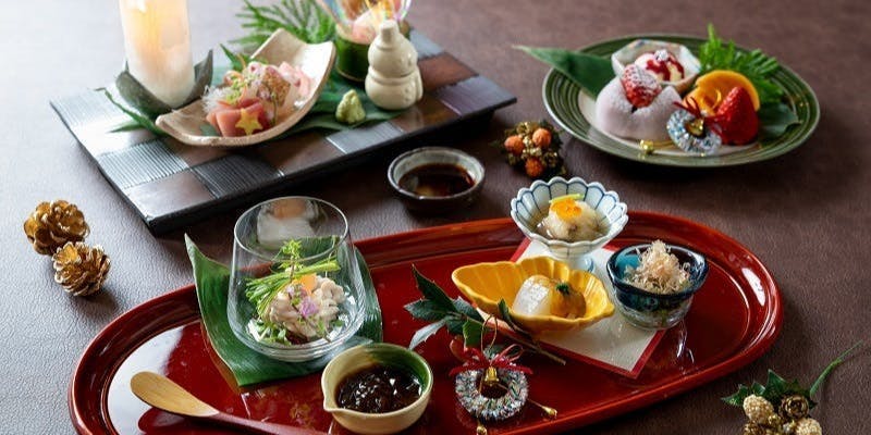 【Xmas2025】聖夜会席　前菜、造り、A5黒毛和牛網焼きなど全9品