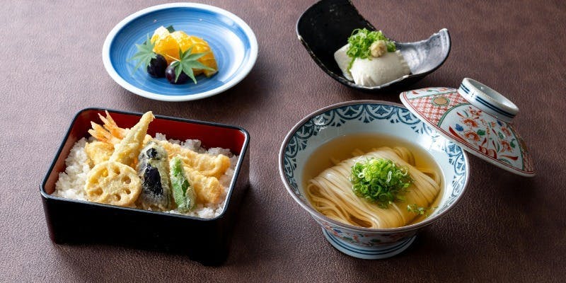 【ハラールメニュー】前菜、野菜と海老の天丼など全4品/Halal Menu