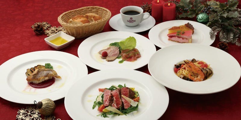 【2025クリスマスランチ】前菜・パスタ・魚または肉料理　全5品　至福のクリスマス限定コース
