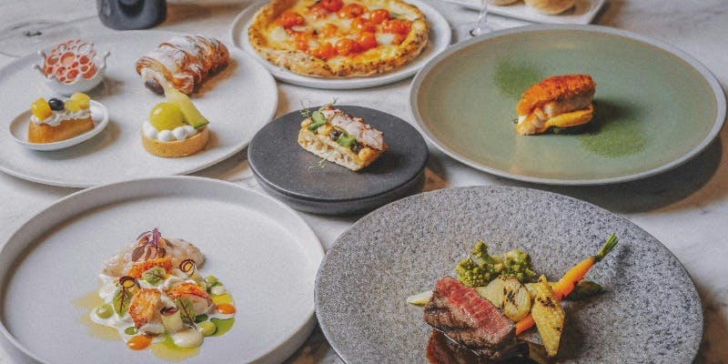 【イタリアン】目の前で焼く薪焼きPIZZA＆選べるパスタとメイン 全6品＋乾杯ドリンク