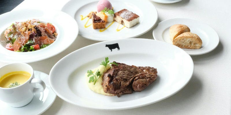 【女子会などに】37ライトランチプラン　ブラックアンガス リブステーキ含む全4品＋ワンドリンク付