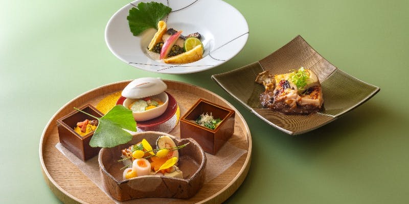 【コース】「参の御菜（おさい）」旬菜盛合わせ＋料理三種＋食事