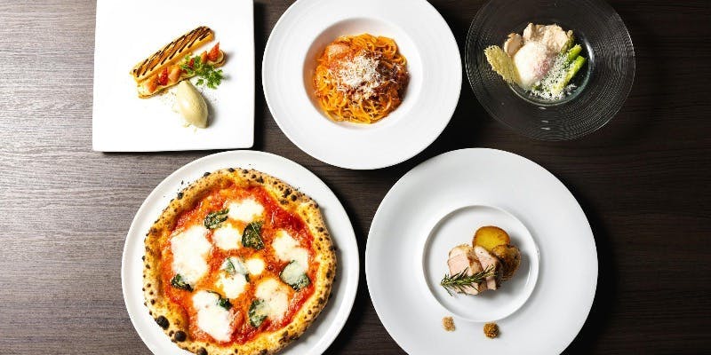 【SALVATORE】選べるピッツァ、パスタ、肉料理など全5品