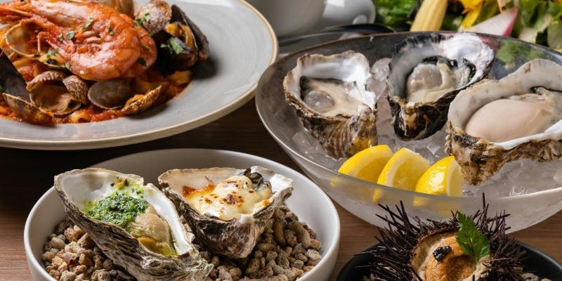 ～全6品～生雲丹プリン・焼牡蠣・生牡蠣など＋食前酒＋メッセージ付きデザートプレート