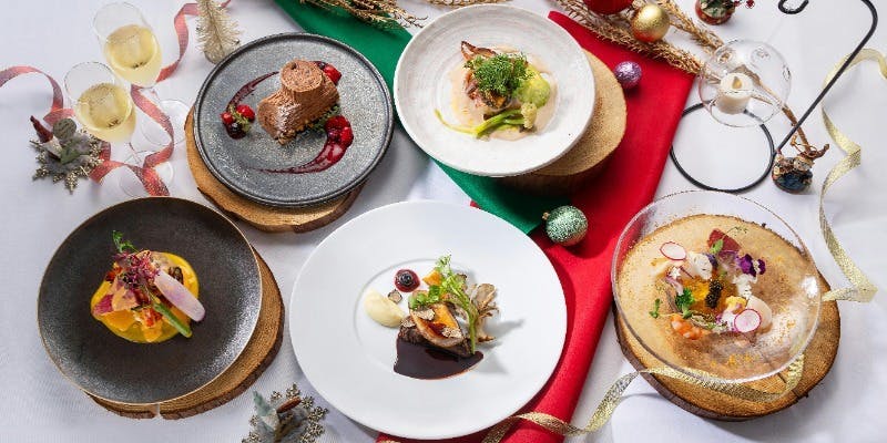 【Xmas2025】個室確約シャンパン含む3杯付きプレミアムクリスマスコース全5品（2席限定）