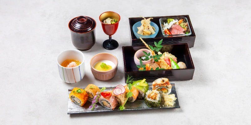 冬のSHARI御膳　気軽に楽しめるロール寿司御膳＋乾杯酒