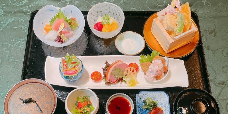 【大江御膳】小鉢、造り、メインなど6品＋ネット予約で食後カフェ付