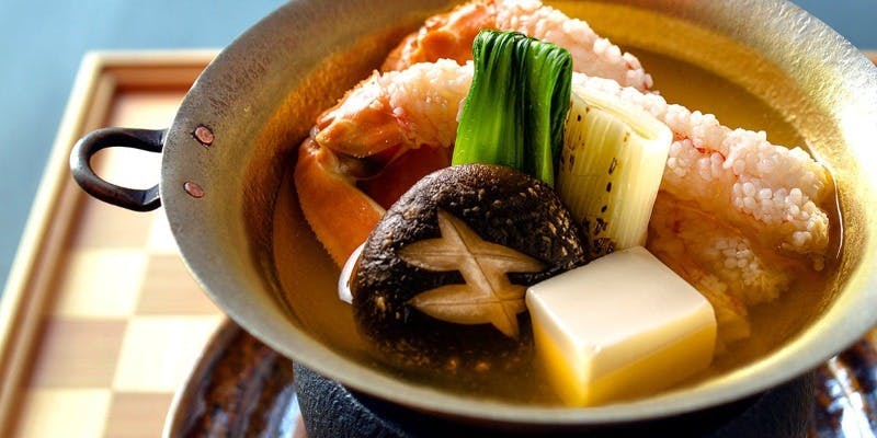 【夜・冬季限定】冬の蟹コース  全8品 / 香箱蟹・焼きタラバ・蟹すきなど＋乾杯スパークリング（12/25迄）