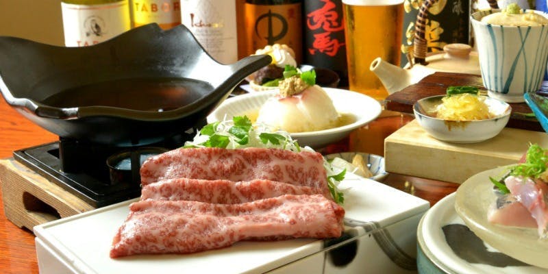 飲み放題2.5h  天草黒毛和牛しゃぶしゃぶプラン 料理6品（カウンター限定/2～3名）