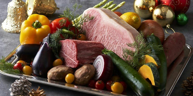 【Xmas2025】クリスマスディナー“鈴音”　アワビ、黒毛和牛など全10品（2025.12/1～）＋1ドリンク