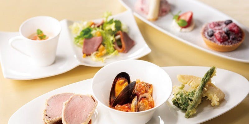【プレジール】前菜・スープ・肉＆魚のWメインにデザートまで全4品のランチコース（数量限定）
