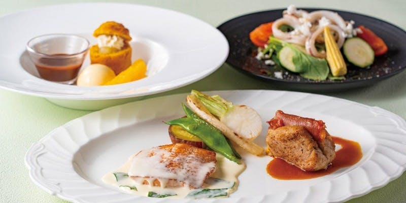 【プレジール】前菜から肉＆魚のWメインにデザートまで楽しめるランチコース（数量限定）
