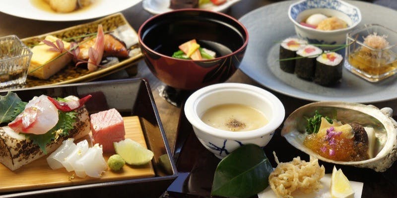 【旬彩 しゅんさい】焼物、釜炊き御飯など 全8品＋グラスシャンパン（窓側半個室確約）