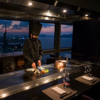 クリスマス 夜景 鉄板焼 金葉亭 ヒルトン福岡シーホーク Okaimonoモール レストラン