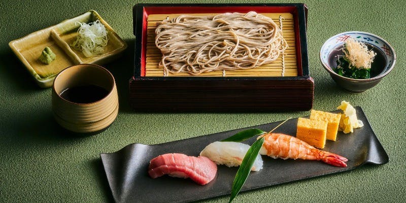 【平日限定・高層階】蕎麦と板前おまかせ握り　蕎麦と寿司、和のいいとこどり