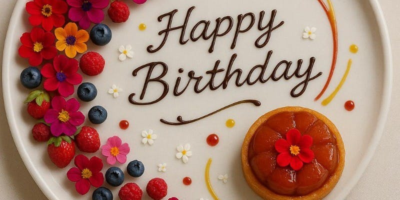 【記念日コース】お花いっぱいの華やかなデザートプレートが人気のコース＋人気No．1のカヌレをお持ち帰り