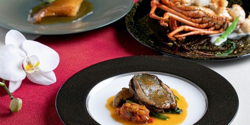 【プレミアムコース辻甚】天然国産鮑、フカヒレ、伊勢海老、米沢牛など全6品の特別コース