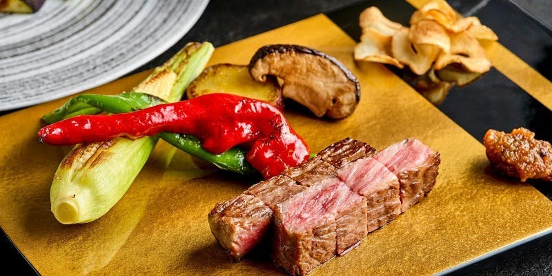 【ステーキランチ】黒毛和牛70gの鉄板焼　全5品＋乾杯スパークリングワイン