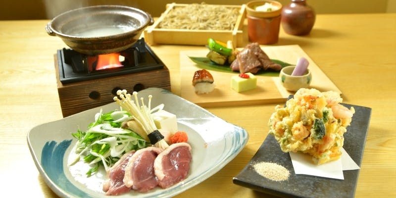 【蕎悦（きょうえつ）コ―ス】季節の蕎麦湯鍋と懐石料理、自家製蕎麦全8品