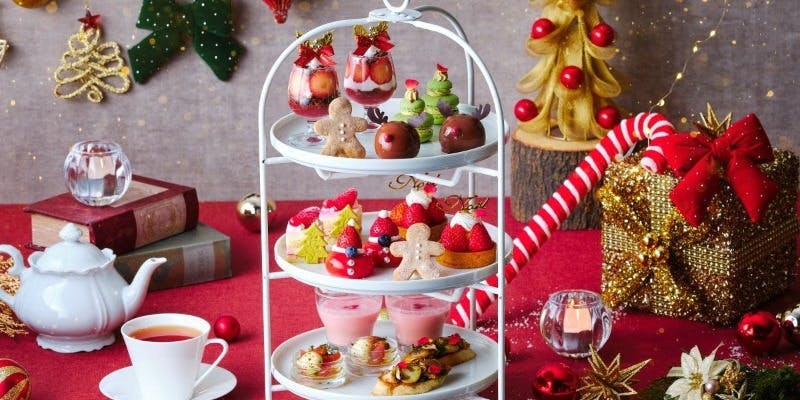 【Xmas2025】苺のパフェ付！苺尽くしのアフタヌーンティー～2H飲放題（12/20～25）