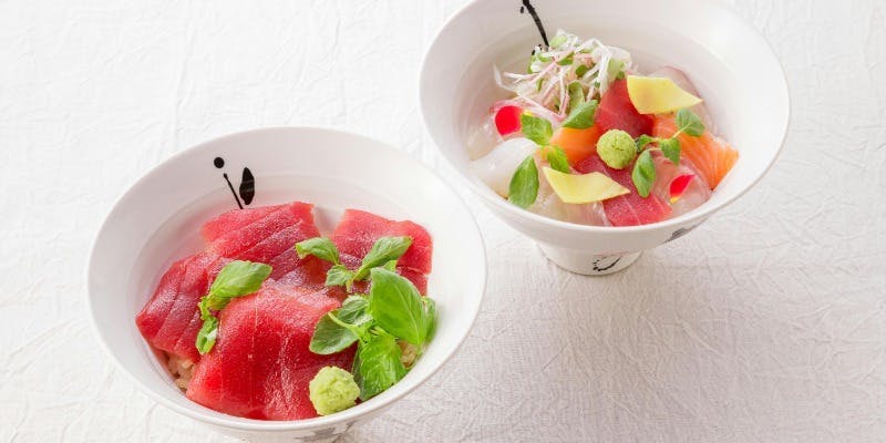 【海鮮丼 銀座おのでら】×【なだ万】選べる2色の海鮮丼セット 江戸前きまぐれ＆やま幸 まぐろ赤身漬け丼