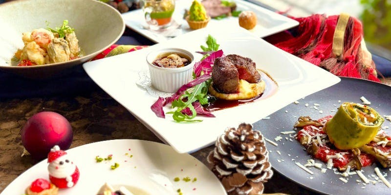 【Xmas2025】乾杯ドリンク付 クリスマス特別ディナー全5品（窓側個室）