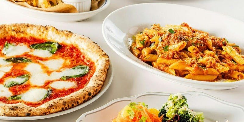 【カジュアルコース】人気No.1ピッツァ、前菜4種盛、フリット、パスタなど全8品＋2時間飲み放題
