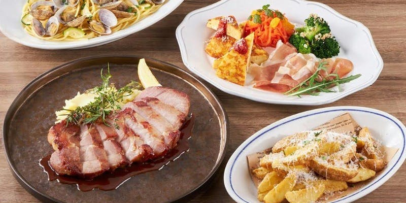 【サルヴァトーレコース】香草ポークロースト、ピッツァ、前菜、パスタなど全10品＋2時間飲み放題