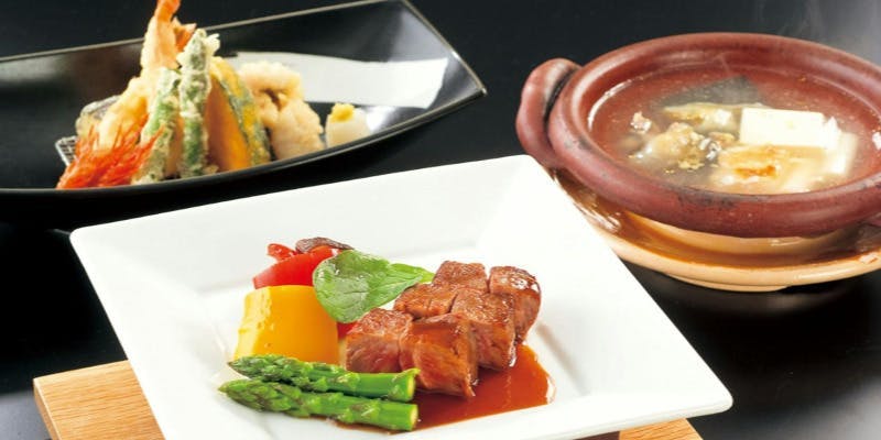 KAISEKI【和 NAGOMI】すっぽん鍋・国産牛ステーキ・天婦羅から選ぶ会席（接待におすすめの会席）