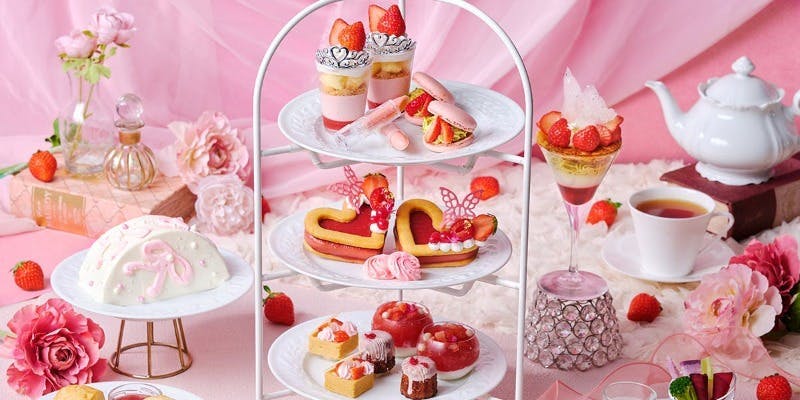 通常席【選べる推しカラーケーキ付】ストロベリーアフタヌーンティー＋ケーキ＆苺スパークリング付き
