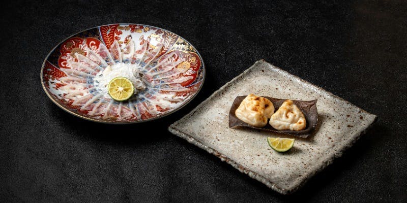 【白子付きふくコース・八嶋】とらふぐ薄造りなど全8品（12月～3月）