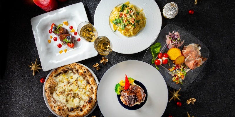 【Xmas2025】クリスマスを飾るフルコースランチ真鯛と和牛のWメインなど全6皿＋乾杯ドリンク付