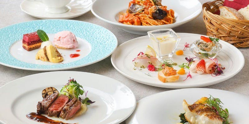 ＜ランチコース＞【フェリーチェ】前菜、パスタ、魚料理＆肉料理Wメイン　全7品