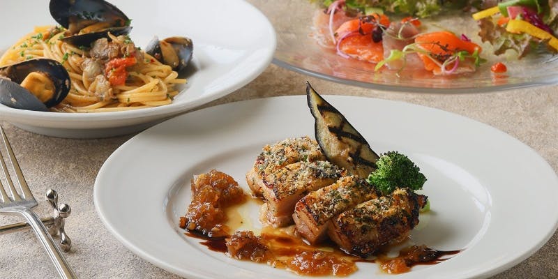 【プリマヴォルタ】パスタ3種とメイン4種類から選べる プリフィックスカジュアルコース