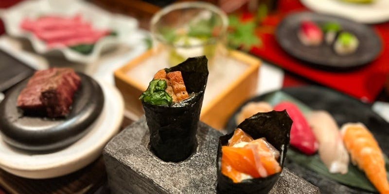 【すき焼き小鍋付き】寿司コース