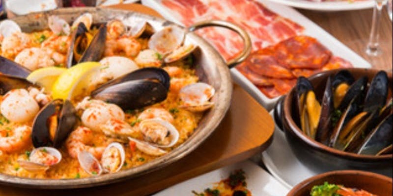 【忘年会プラン】イベリコ豚ベジョータや特製パエリア含む12品＋スパークリング含む2時間飲み放題