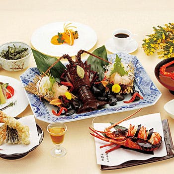 中納言 東京大森ベルポート店 個室 伊勢海老のおかきお土産付 伊勢海老の活造りとサックリ天麩羅とプリプリ焼き物も 翡翠コース7品 ランチ プラン メニュー 一休 Comレストラン