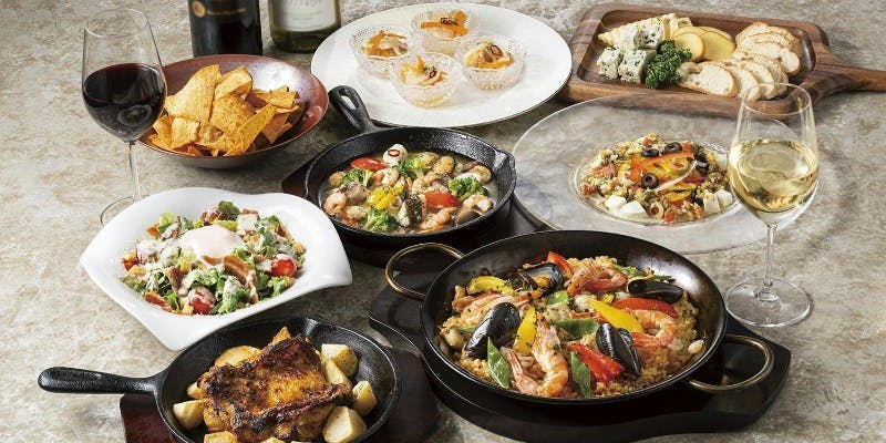 【地中海料理＆ワイン　コース ソレイユ】＋2.5時間飲み放題（11月・12月平日）